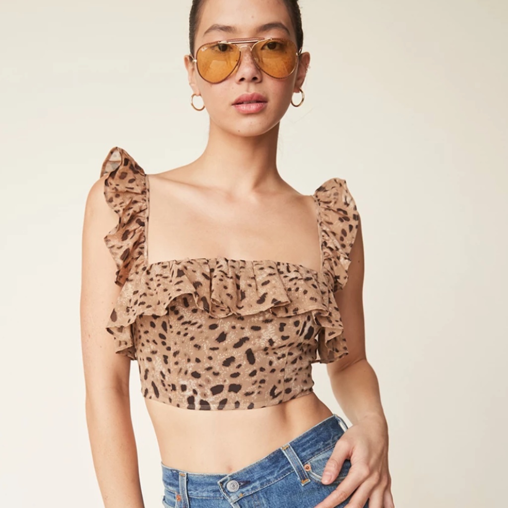 Lpa Revolve Leopard Print Top 692 Xs